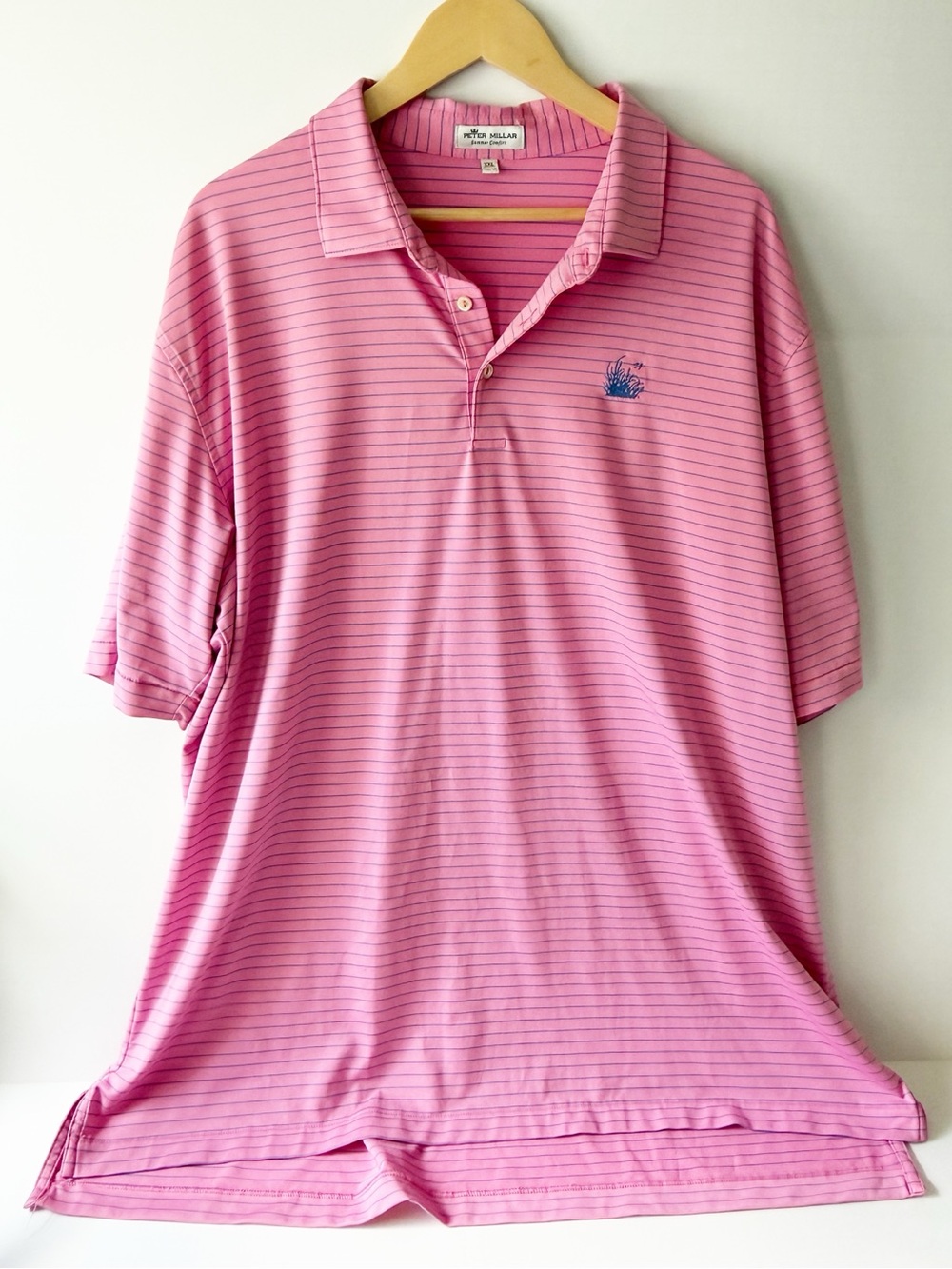 Peter Millar Pink Polo with Sawgrass Country Club logo Size XXL Golf Shirt